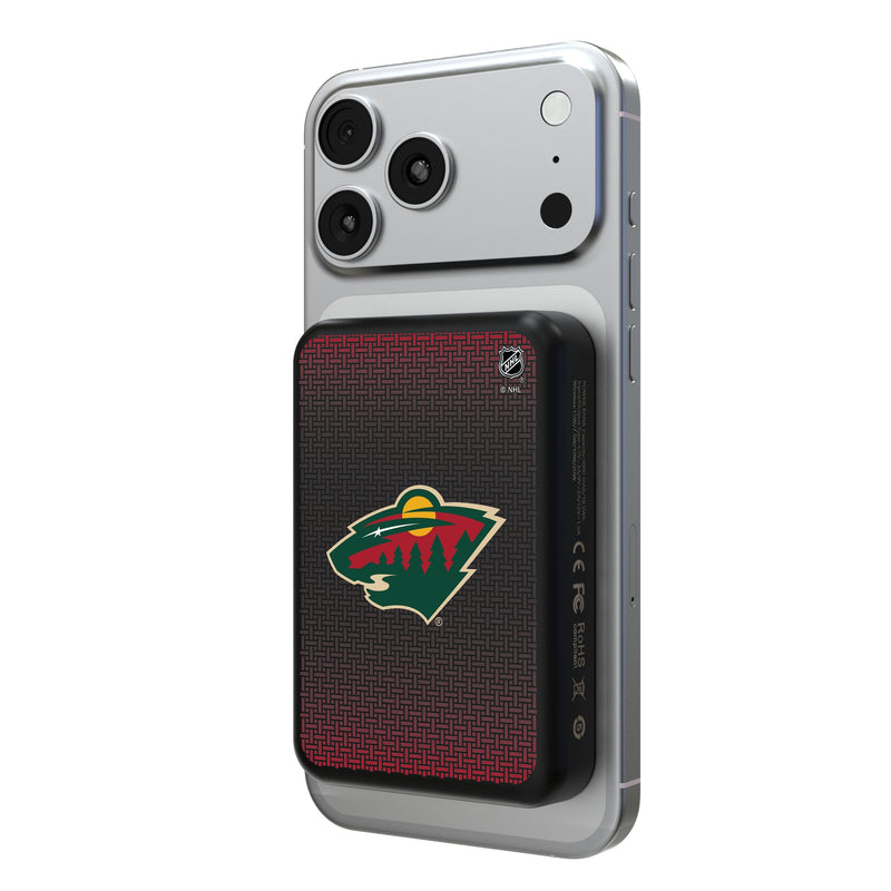 Minnesota Wild Linen Wireless Mag Power Bank
