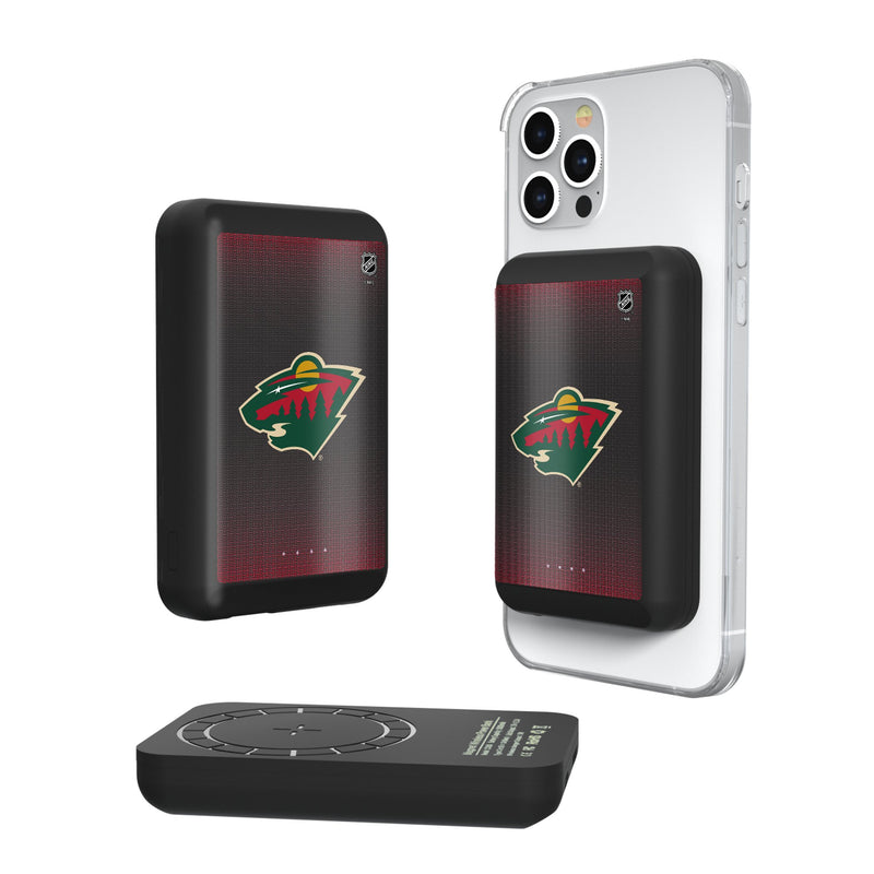 Minnesota Wild Linen Wireless Mag Power Bank