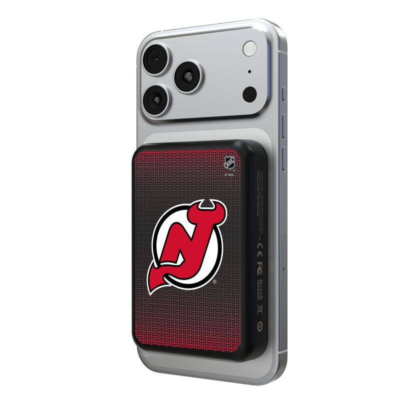 New Jersey Devils Linen Wireless Mag Power Bank