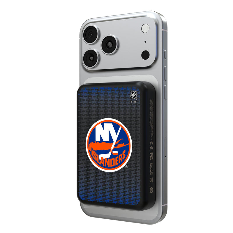 New York Islanders Linen Wireless Mag Power Bank
