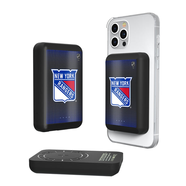 New York Rangers Linen Wireless Mag Power Bank