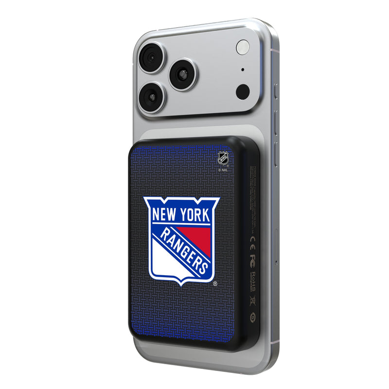 New York Rangers Linen Wireless Mag Power Bank