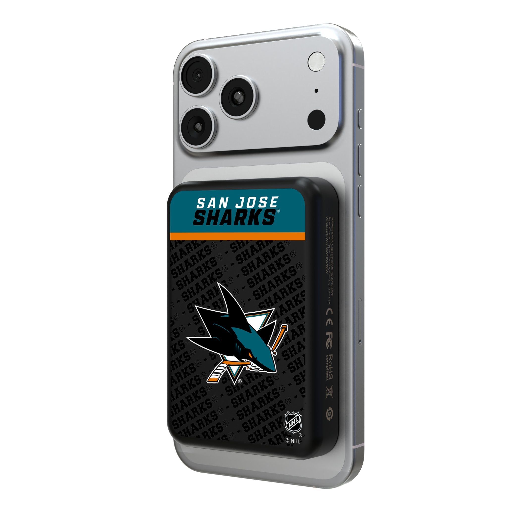 San Jose Sharks Endzone Plus Wireless Mag Power Bank