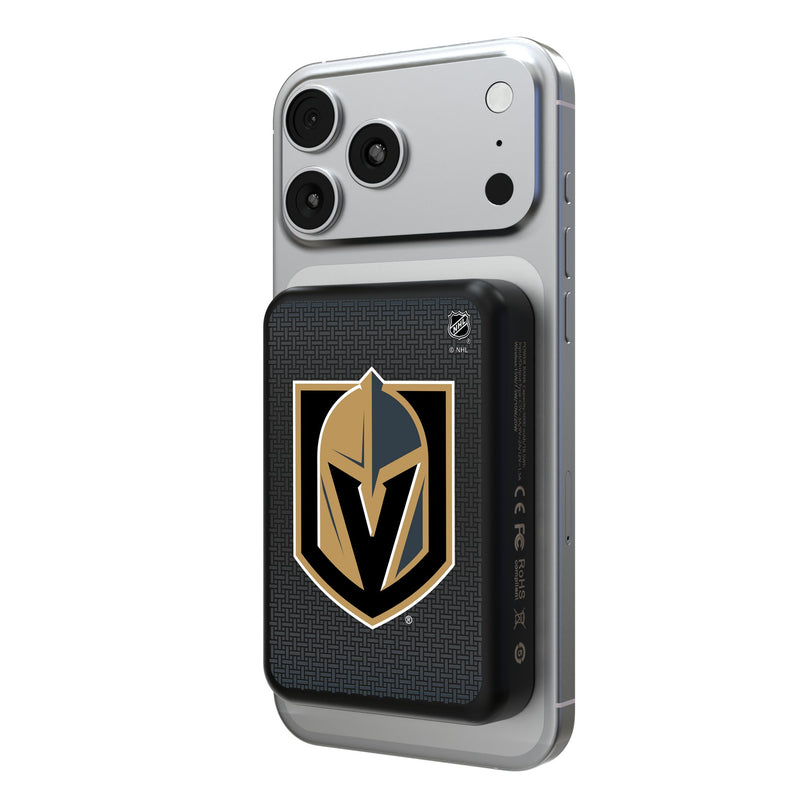 Vegas Golden Knights Linen Wireless Mag Power Bank