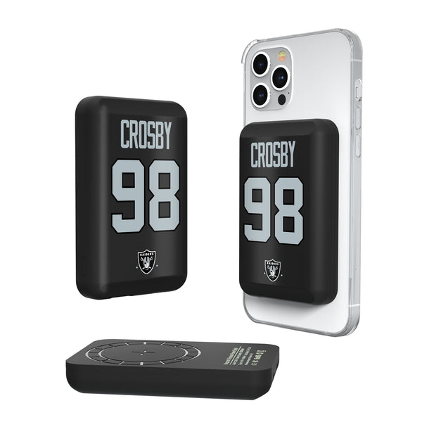 Maxx Crosby Las Vegas Raiders 98 Ready Wireless Mag Power Bank