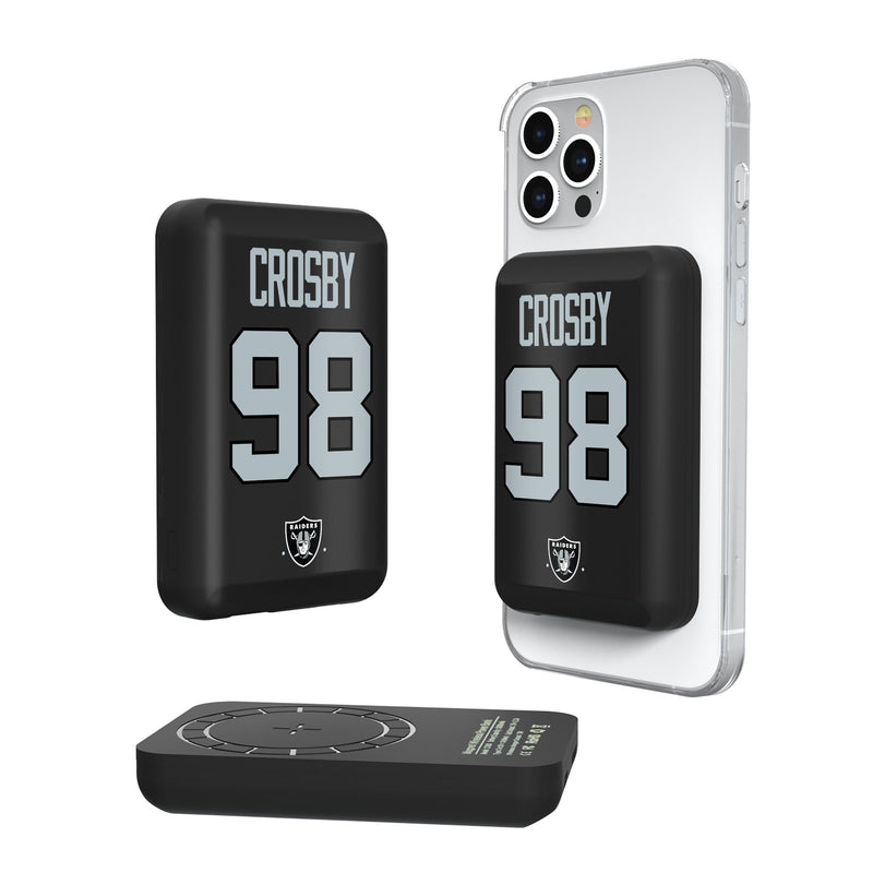 Maxx Crosby Las Vegas Raiders 98 Ready Wireless Mag Power Bank