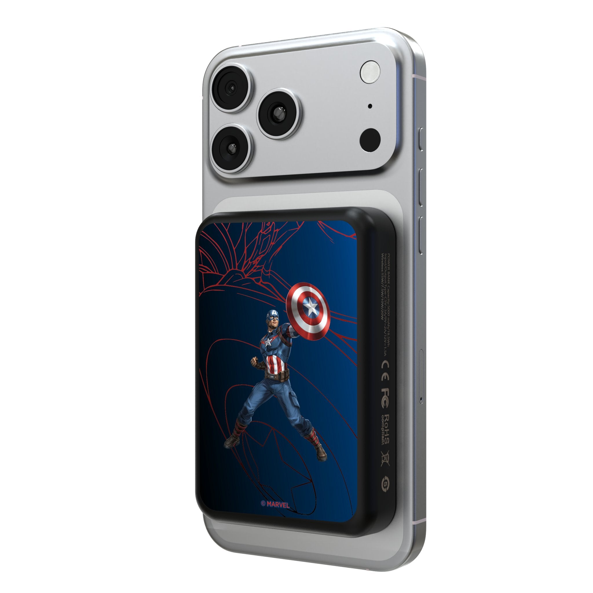 Marvel Avengers Captain America MechLine Wireless Mag Power Bank