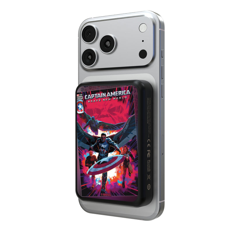 Marvel Avengers Sam Wilson Captain America Cover Art Wireless Mag Power Bank