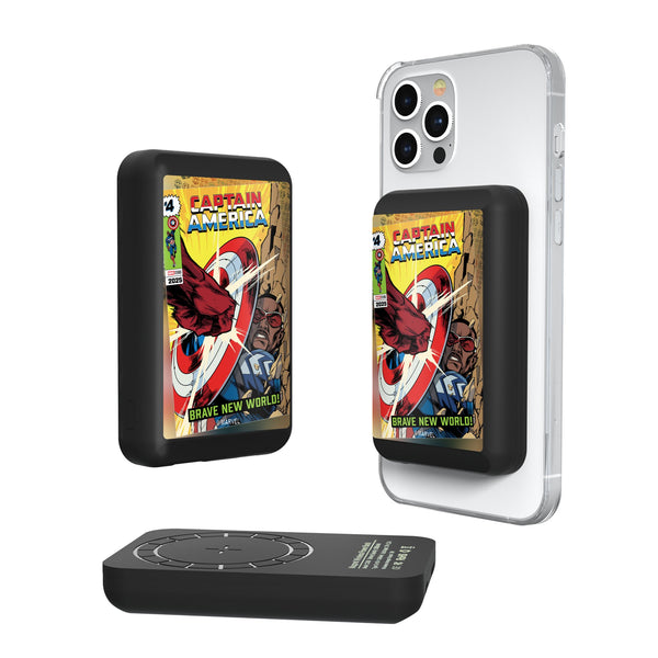 Marvel Avengers Sam Wilson Captain America Classic Cover Wireless Mag Power Bank