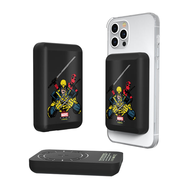 Marvel Deadpool Wolverine Badge Wireless Mag Power Bank