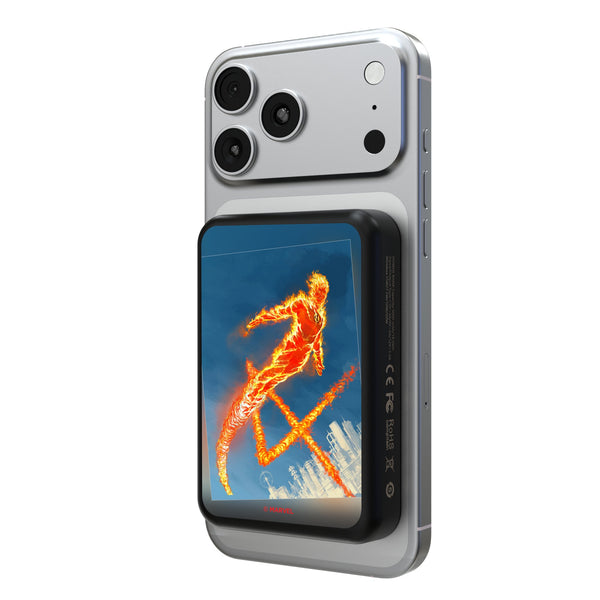 Marvel Human Torch Cover Art Wireless Mag Power Bank