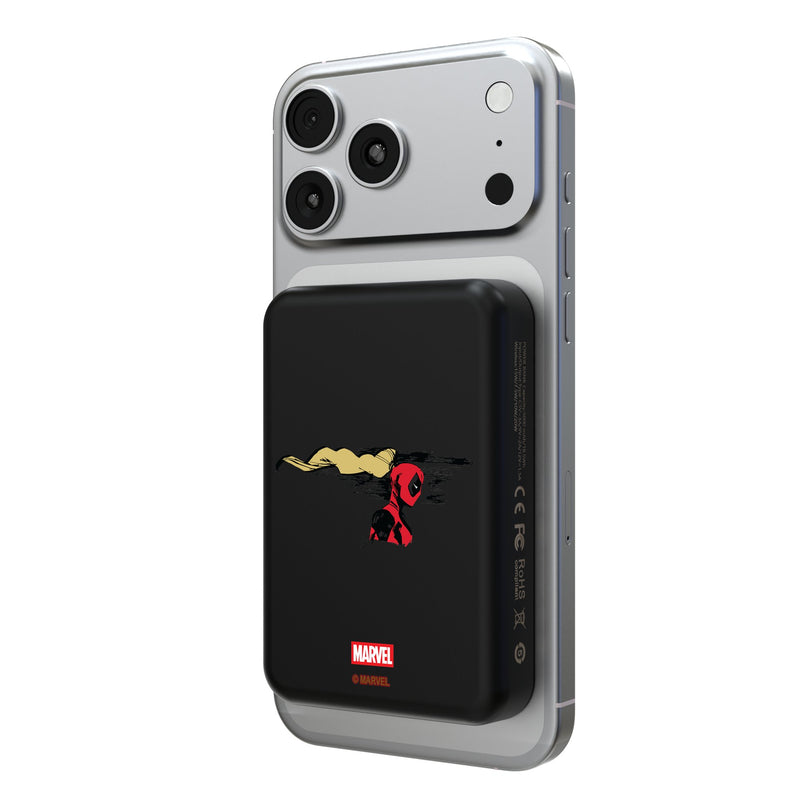 Marvel Ladypool Badge Wireless Mag Power Bank