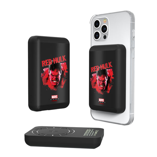 Marvel Avengers Red Hulk Badge Wireless Mag Power Bank