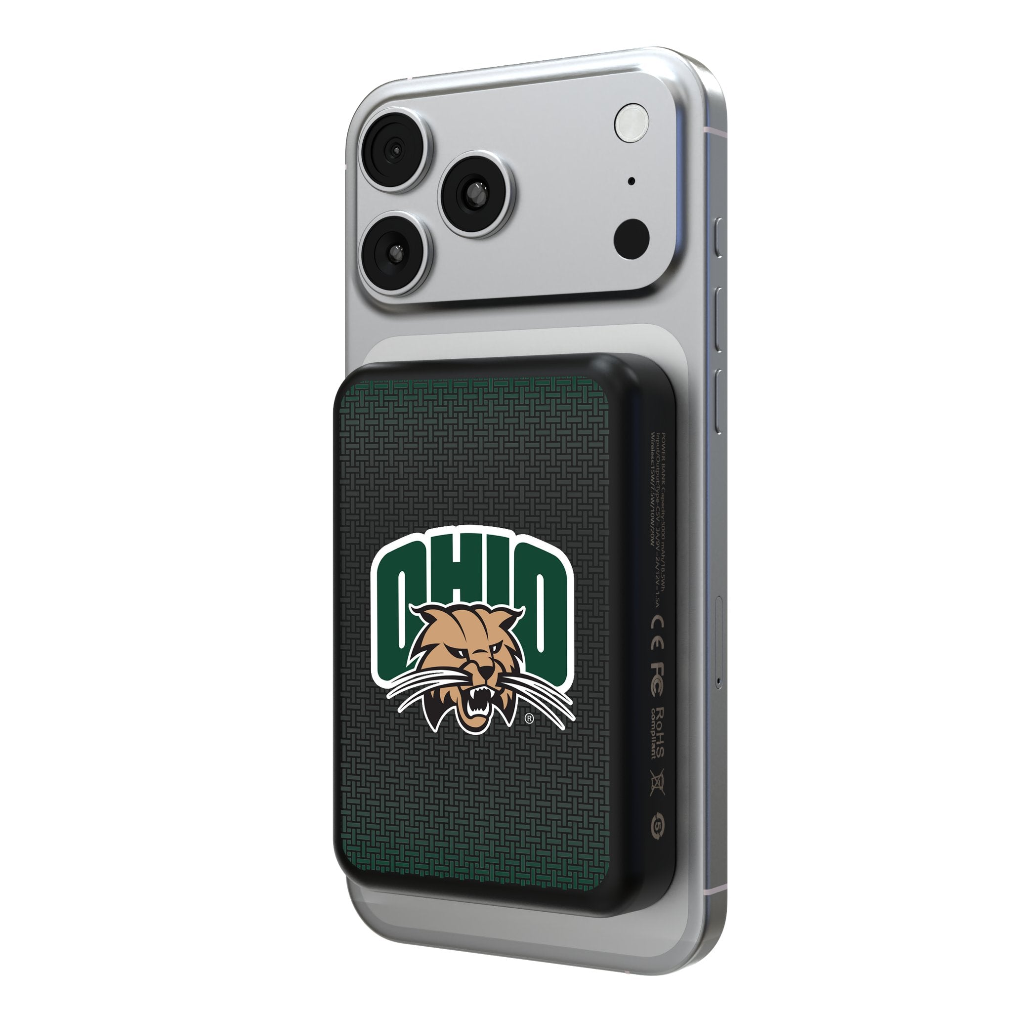 Ohio University Bobcats Linen Wireless Mag Power Bank
