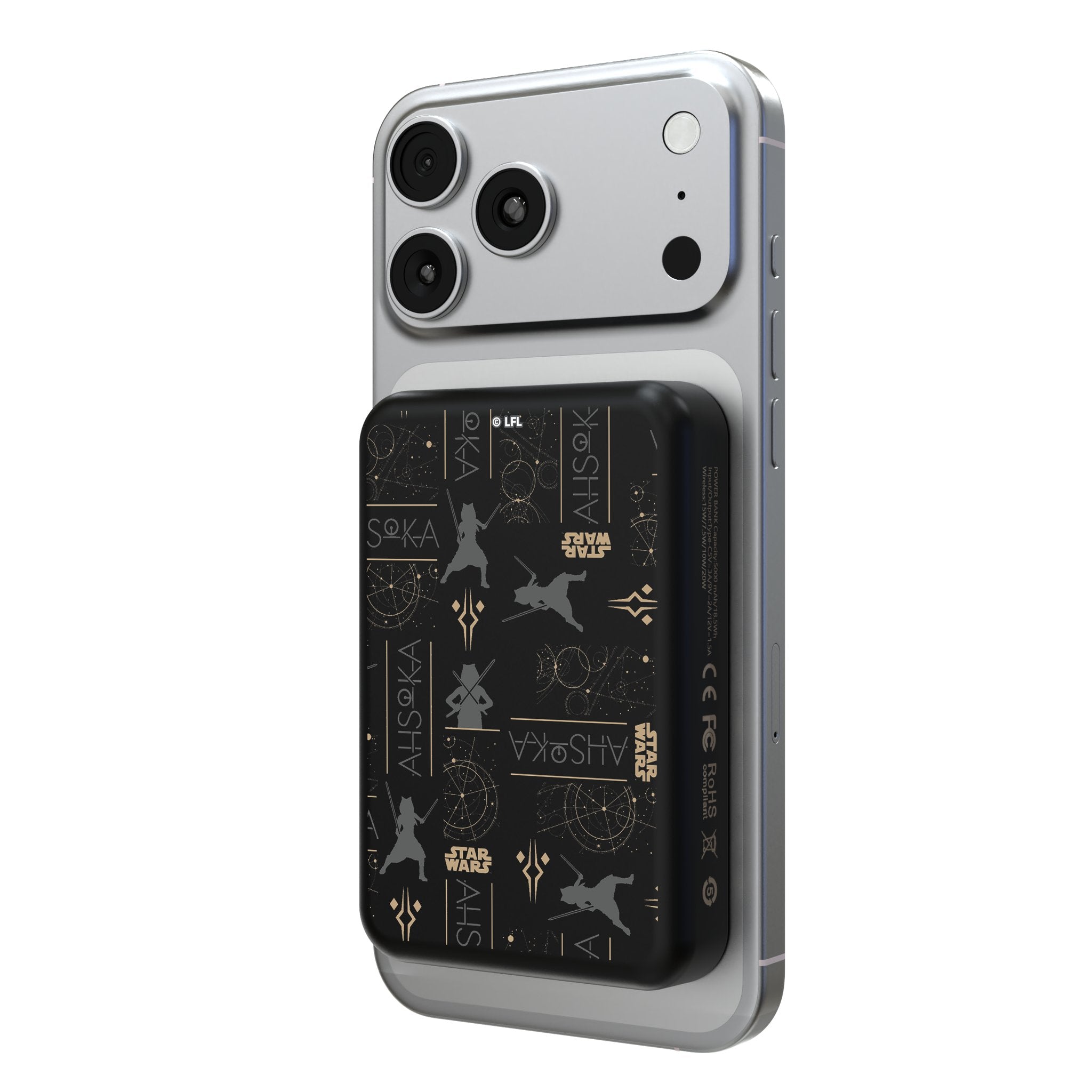 Star Wars Ahsoka Pattern Wireless Mag Power Bank