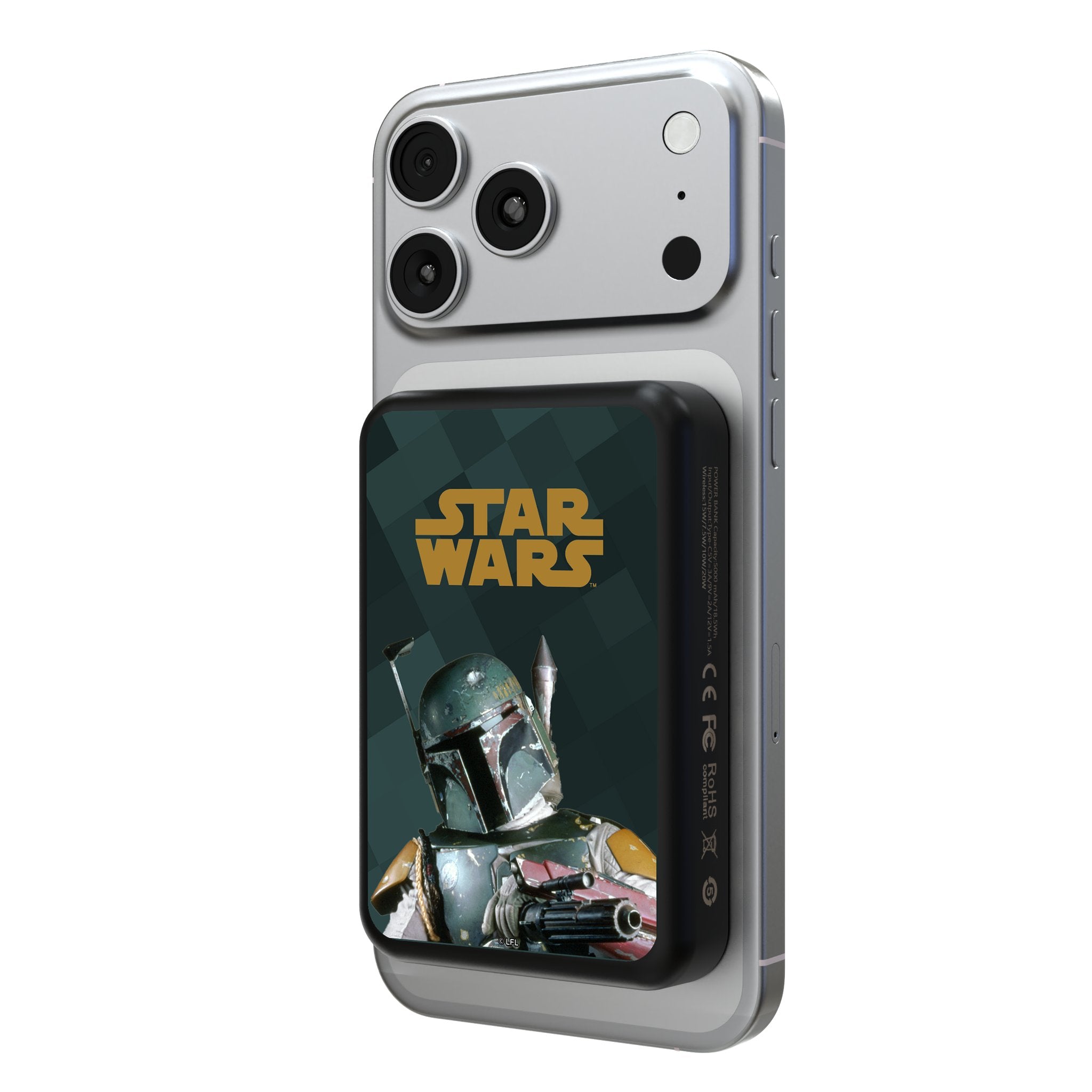 Star Wars Boba Fett Color Block Wireless Mag Power Bank