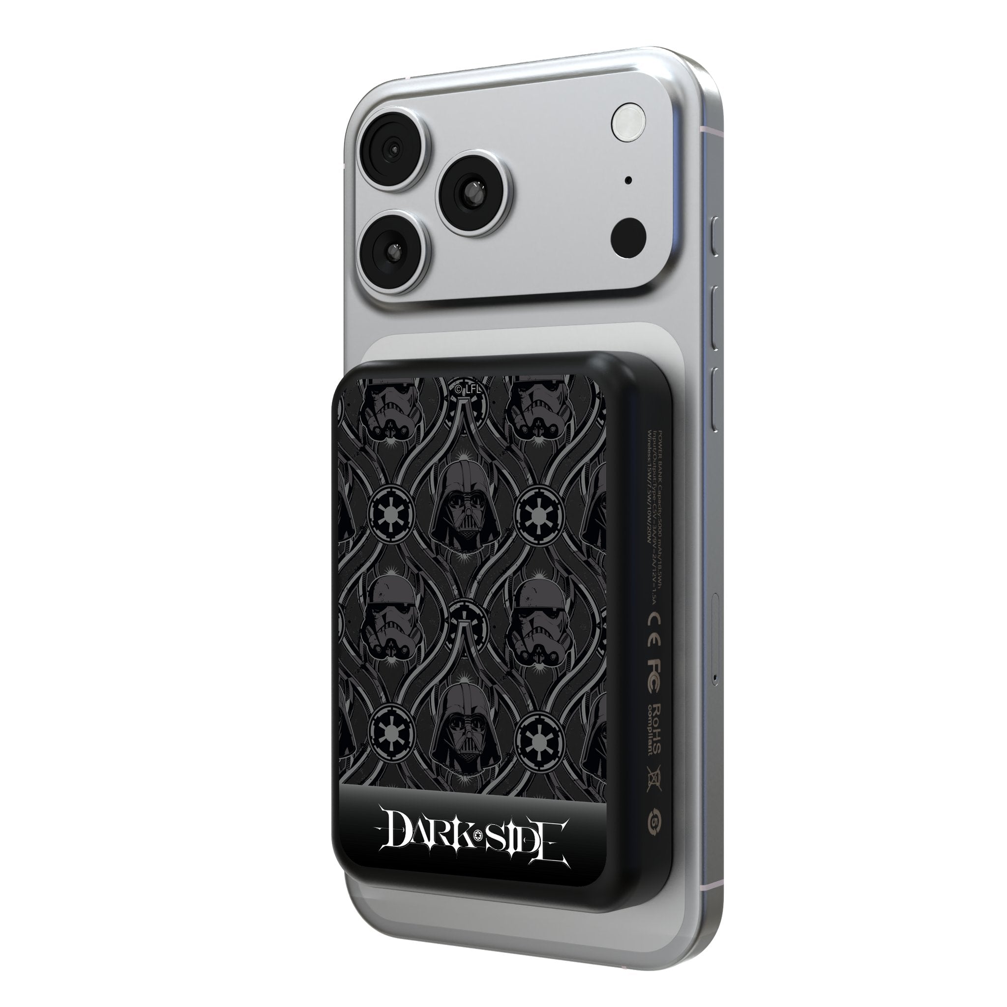 Star Wars Dark Side Pattern Wireless Mag Power Bank