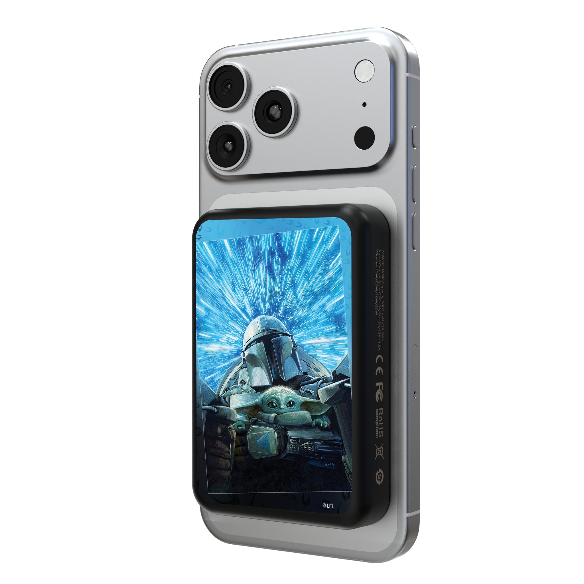 Star Wars: The Mandalorian Grogu and Din Djarin Portrait Wireless Mag Power Bank