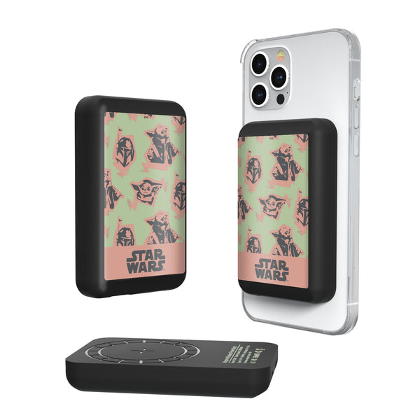 Star Wars: The Mandalorian Grogu Pattern Wireless Mag Power Bank