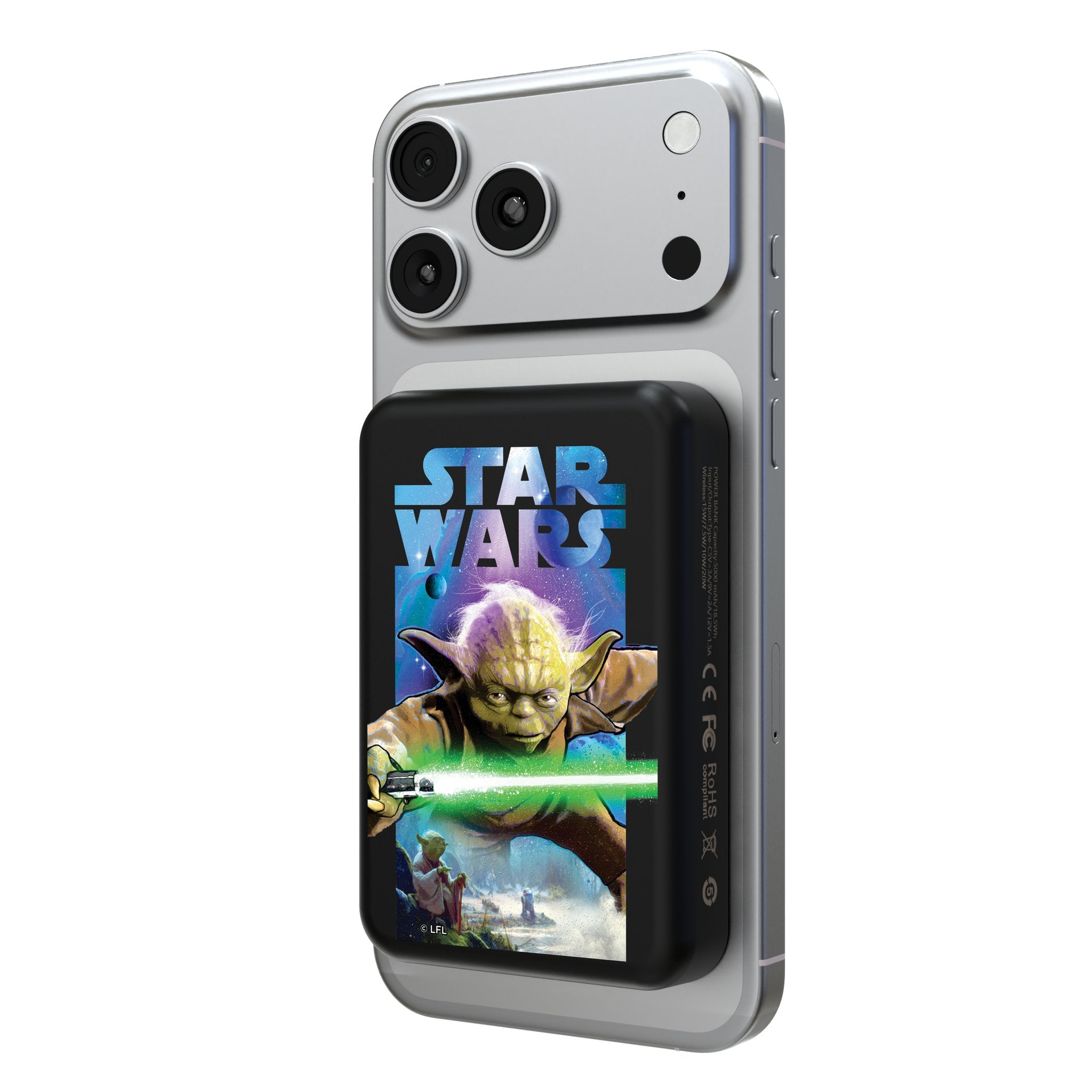 Star Wars Yoda Portrait Collage Wireless Mag Power Bank