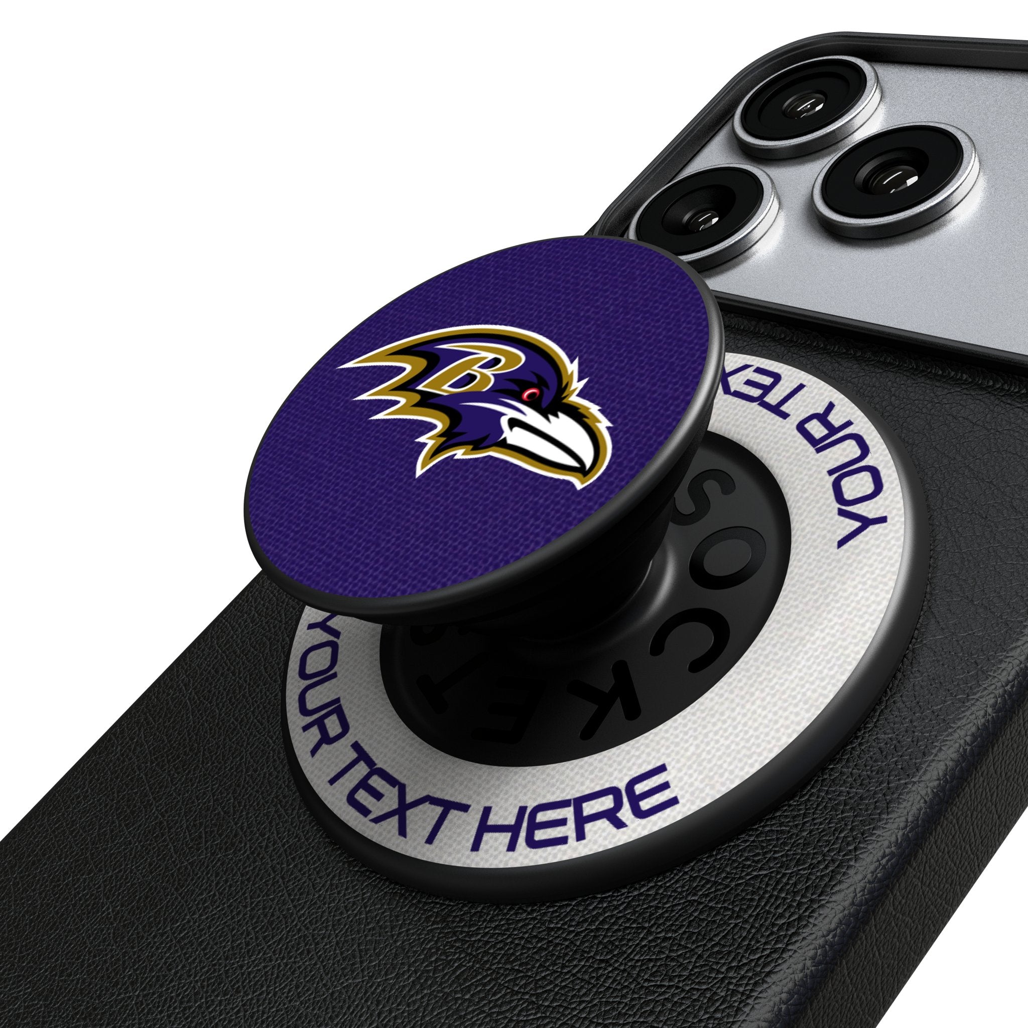 Baltimore Ravens Personalized Endzone Solid Popsockets Round Magnetic