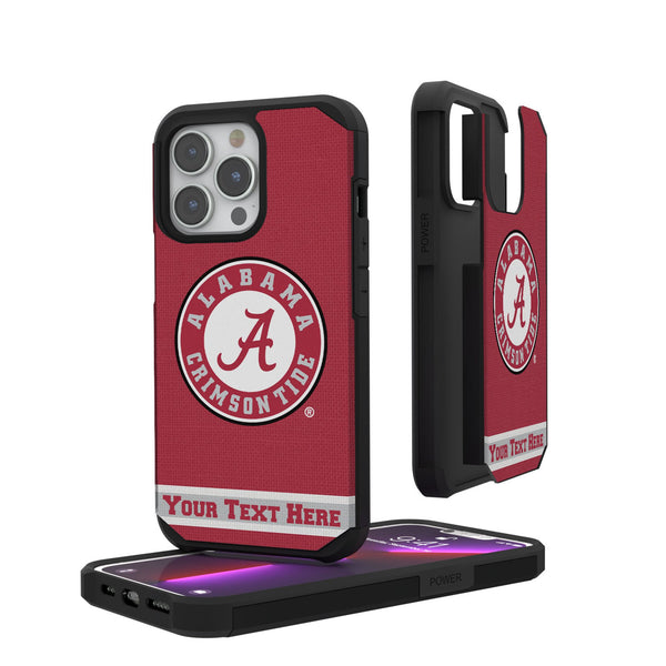 University of Alabama Crimson Tide Personalized Stripe iPhone Rugged Phone Case for Apple iPhone