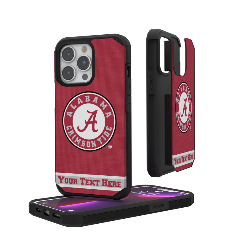 University of Alabama Crimson Tide Personalized Stripe iPhone Rugged Phone Case for Apple iPhone