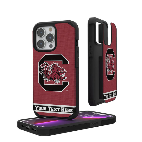 University of South Carolina Gamecocks Personalized Stripe iPhone Rugged Phone Case for Apple iPhone