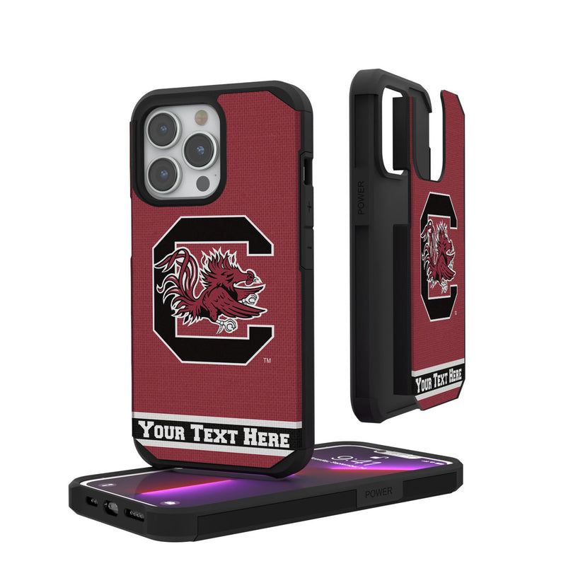 University of South Carolina Gamecocks Personalized Stripe iPhone Rugged Phone Case for Apple iPhone