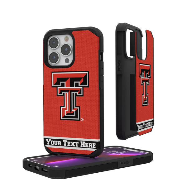 Texas Tech Red Raiders Personalized Stripe iPhone Rugged Phone Case for Apple iPhone