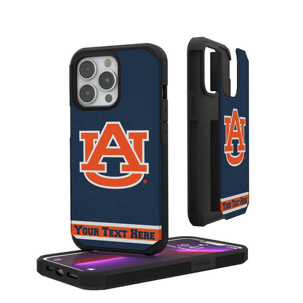 University of Auburn Tigers Personalized Stripe iPhone Rugged Phone Case for Apple iPhone