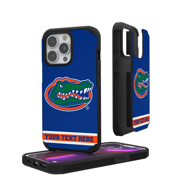 University of Florida Gators Personalized Stripe iPhone Rugged Phone Case for Apple iPhone