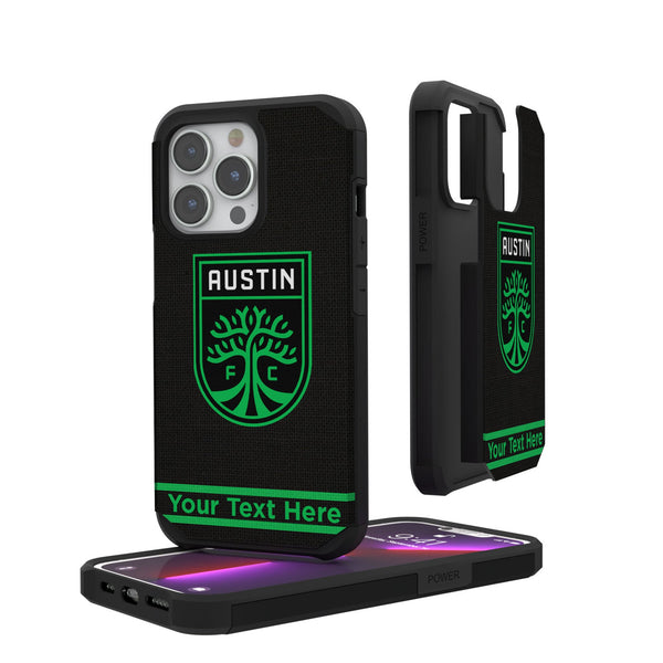 Austin FC Personalized Stripe iPhone Rugged Phone Case for Apple iPhone
