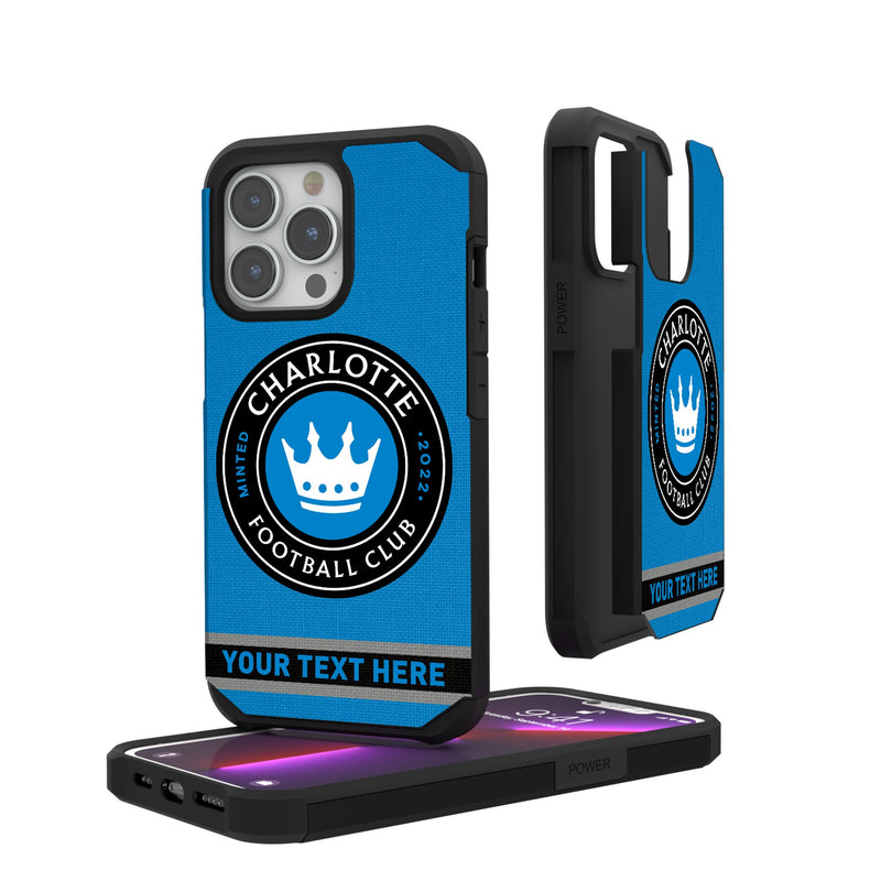 Charlotte FC Personalized Stripe iPhone Rugged Phone Case for Apple iPhone