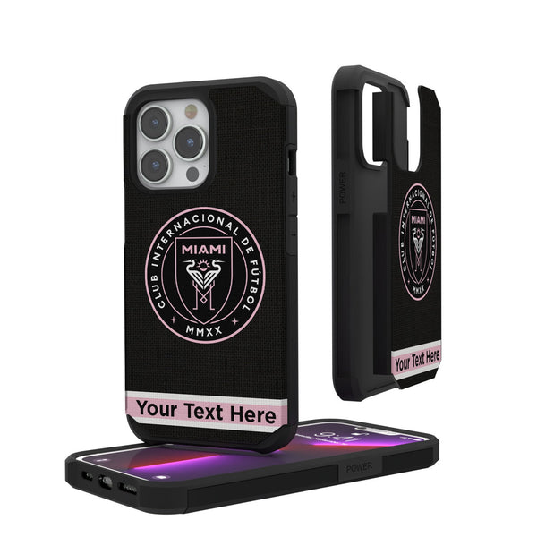 Inter Miami CF Personalized Stripe iPhone Rugged Phone Case for Apple iPhone
