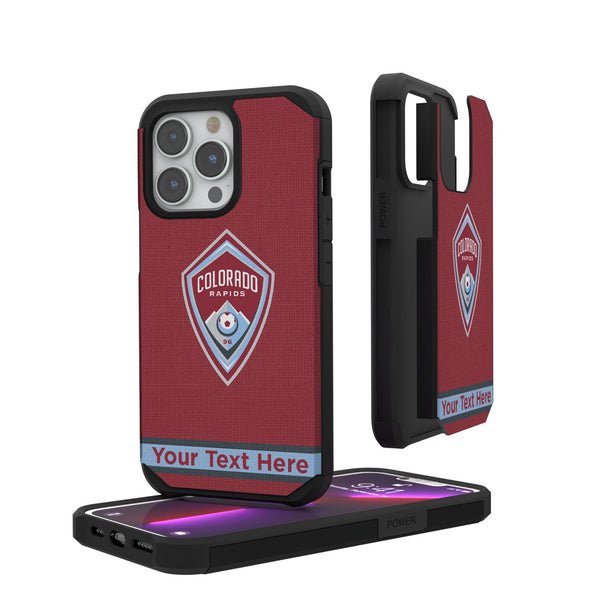 Colorado Rapids Personalized Stripe iPhone Rugged Phone Case for Apple iPhone