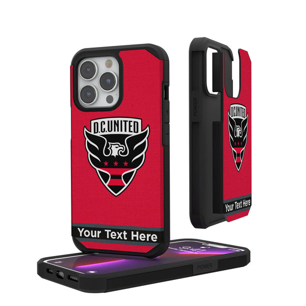 DC United Personalized Stripe iPhone Rugged Phone Case for Apple iPhone