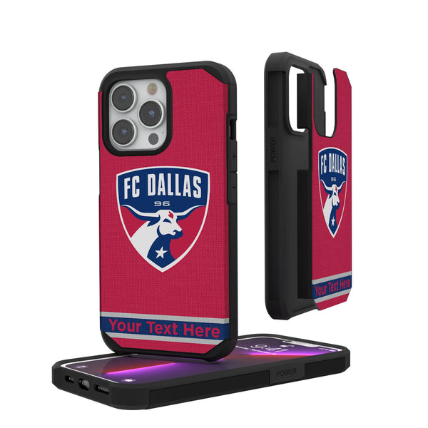 FC Dallas Personalized Stripe iPhone Rugged Phone Case for Apple iPhone