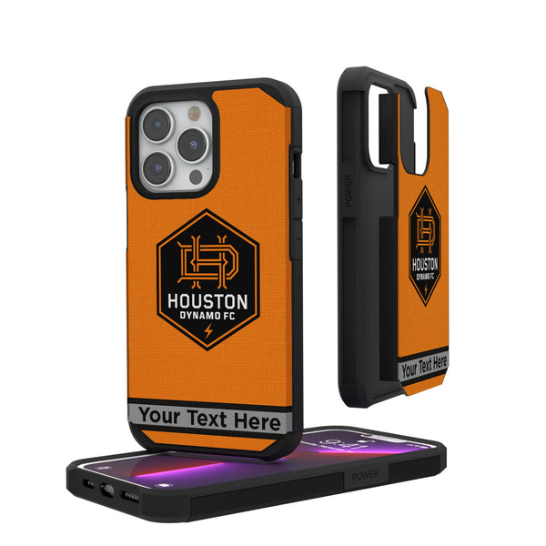 Houston Dynamo Personalized Stripe iPhone Rugged Phone Case for Apple iPhone