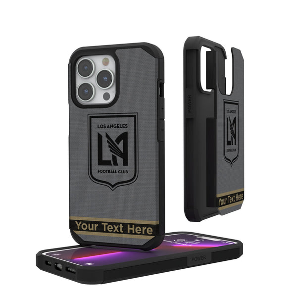Los Angeles Football Club Personalized Stripe iPhone Rugged Phone Case for Apple iPhone