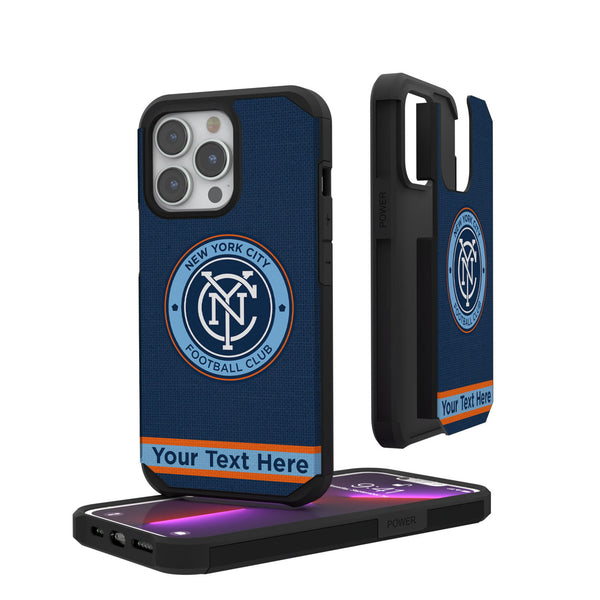 New York City FC Personalized Stripe iPhone Rugged Phone Case for Apple iPhone