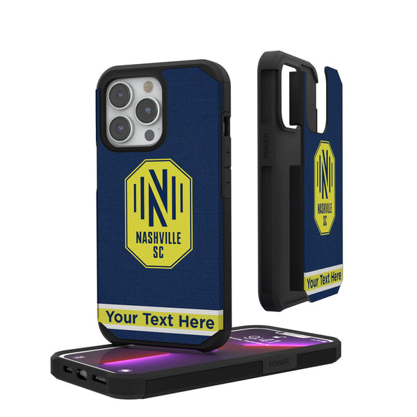 Nashville SC Personalized Stripe iPhone Rugged Phone Case for Apple iPhone