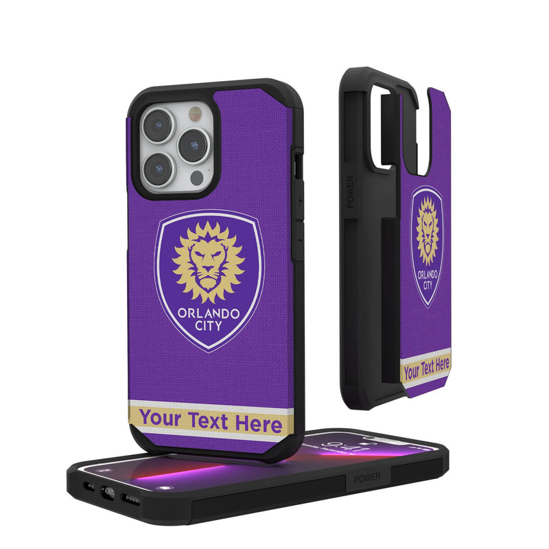 Orlando City Soccer Club Personalized Stripe iPhone Rugged Phone Case for Apple iPhone