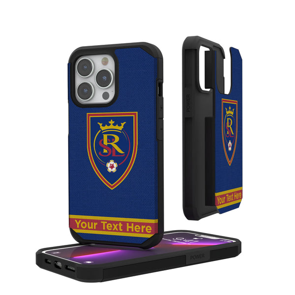 Real Salt Lake Personalized Stripe iPhone Rugged Phone Case for Apple iPhone