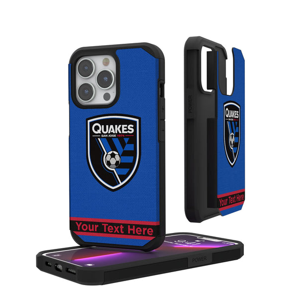 San Jose Earthquakes Personalized Stripe iPhone Rugged Phone Case for Apple iPhone