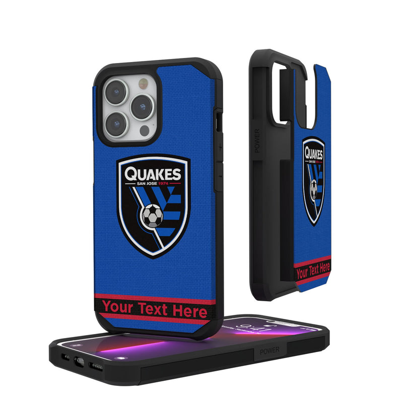San Jose Earthquakes Personalized Stripe iPhone Rugged Phone Case for Apple iPhone