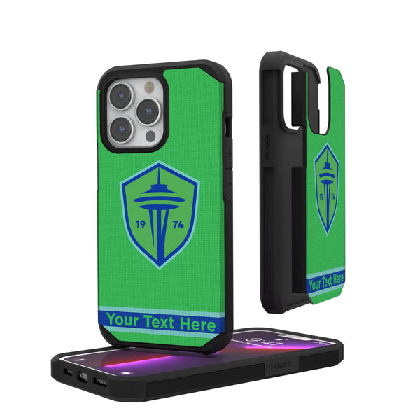 Seattle Sounders FC Personalized Stripe iPhone Rugged Phone Case for Apple iPhone