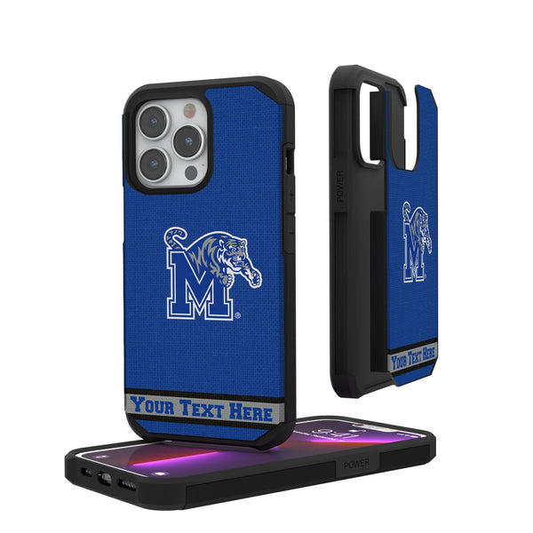 University of Memphis Tigers Personalized Stripe iPhone Rugged Phone Case for Apple iPhone