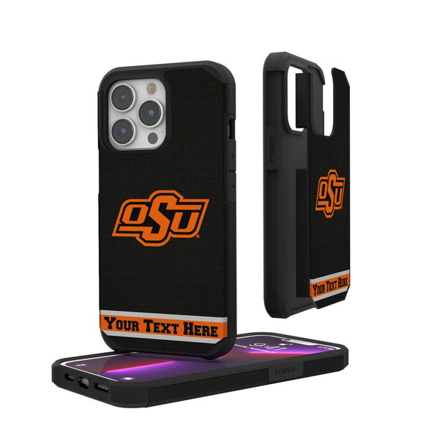Oklahoma State University Cowboys Personalized Stripe iPhone Rugged Phone Case for Apple iPhone