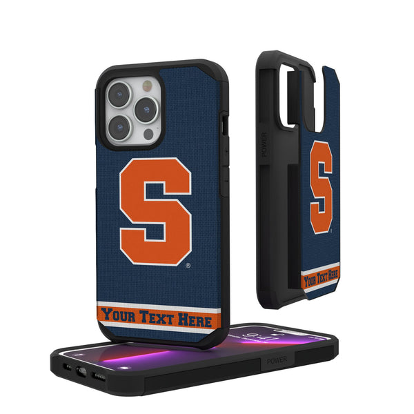 Syracuse University Orange Personalized Stripe iPhone Rugged Phone Case for Apple iPhone